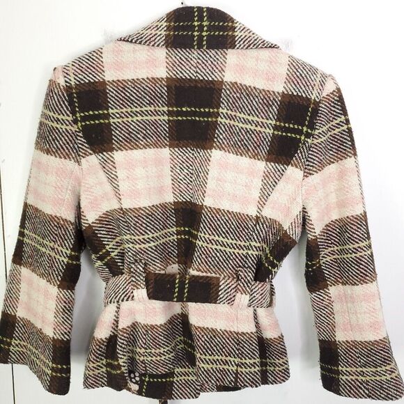 Cabi Coat Womens 8 Wool Blend Y2K Clueless Tie Waist Peacoat Twee Preppy - Picture 9 of 9